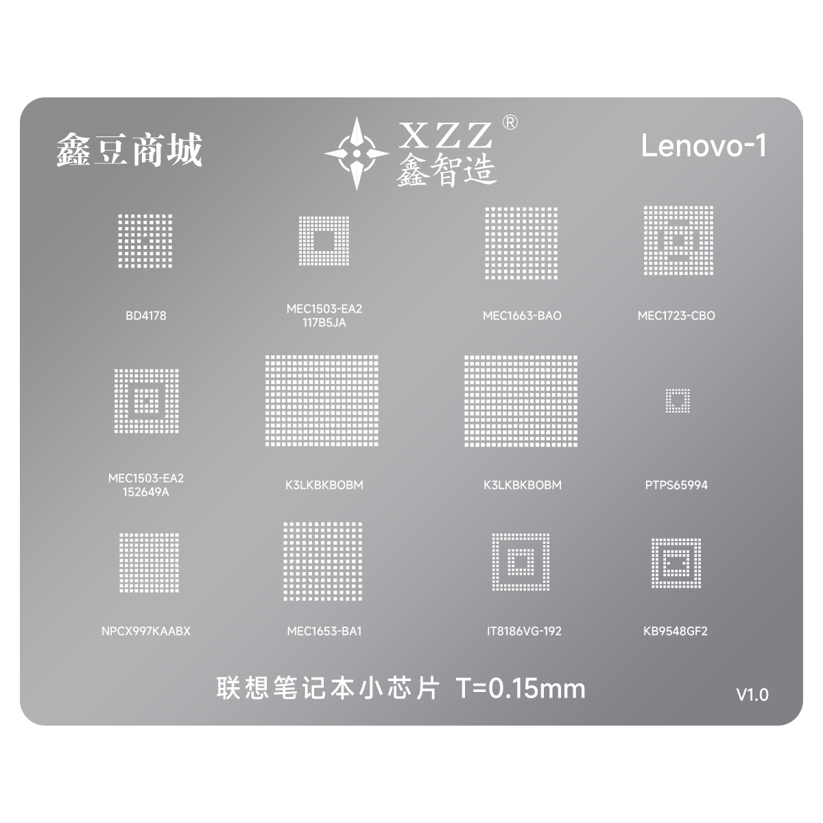 Power Supply Tester - XZZ soldeerpasta stencil voor Lenovo chip
