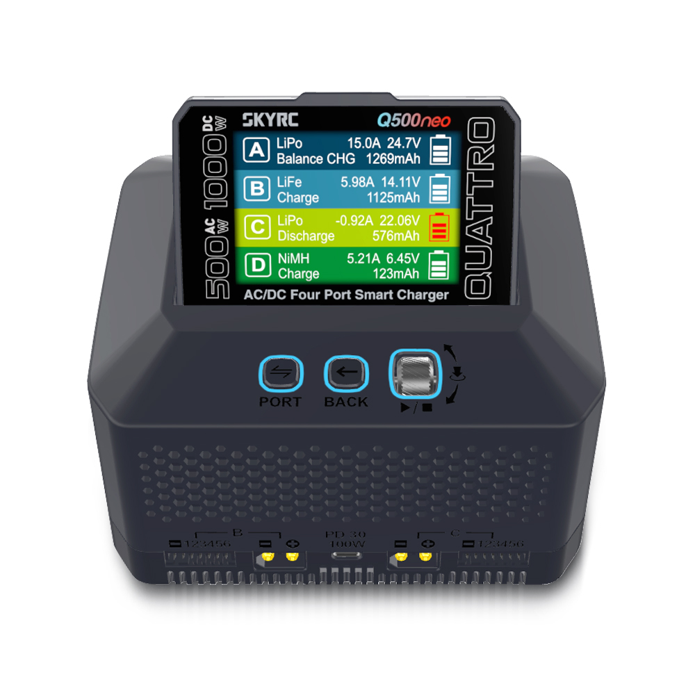 SKYRC Q500neo Oplader 4×25A Po - Power Supply 500W recensie en prijs