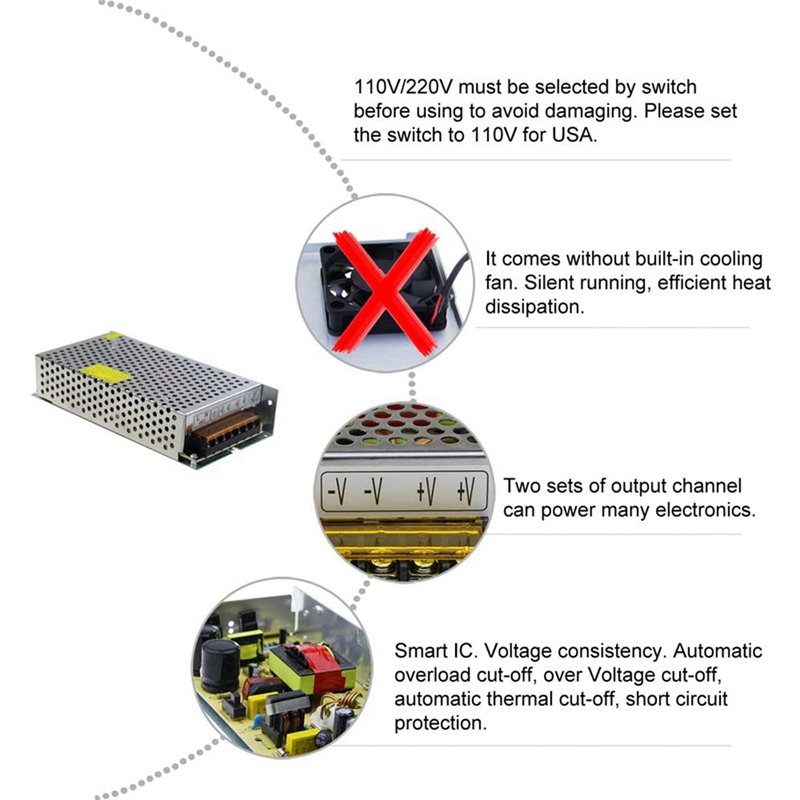 DC 12V 15A 180W Voeding Transf - Dc Power Supply 12V recensie en prijs